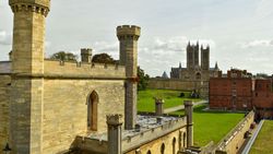 Lincoln Castle and Lincoln Cathedral in the background