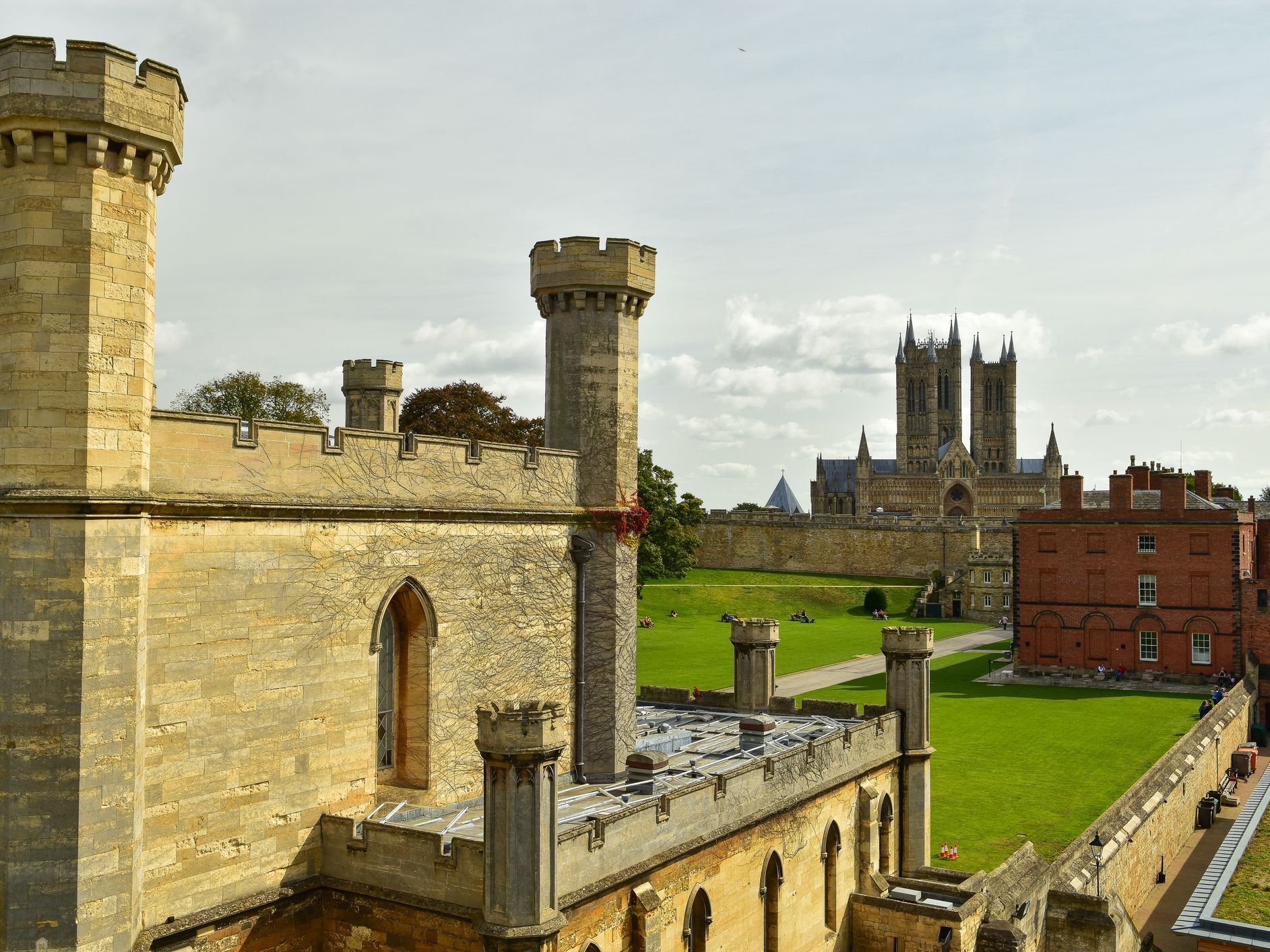 Lincoln Castle and Lincoln Cathedral in the background