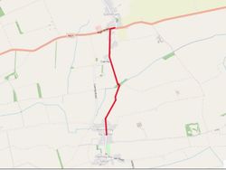 Map of walk from The Old Posthouse B&B to The Crown Inn in Glentham via footpath