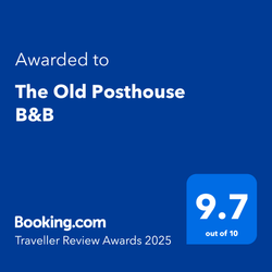 Booking.com Travellers Review Award 2025 OF 9.7 for The Old Posthouse B&B