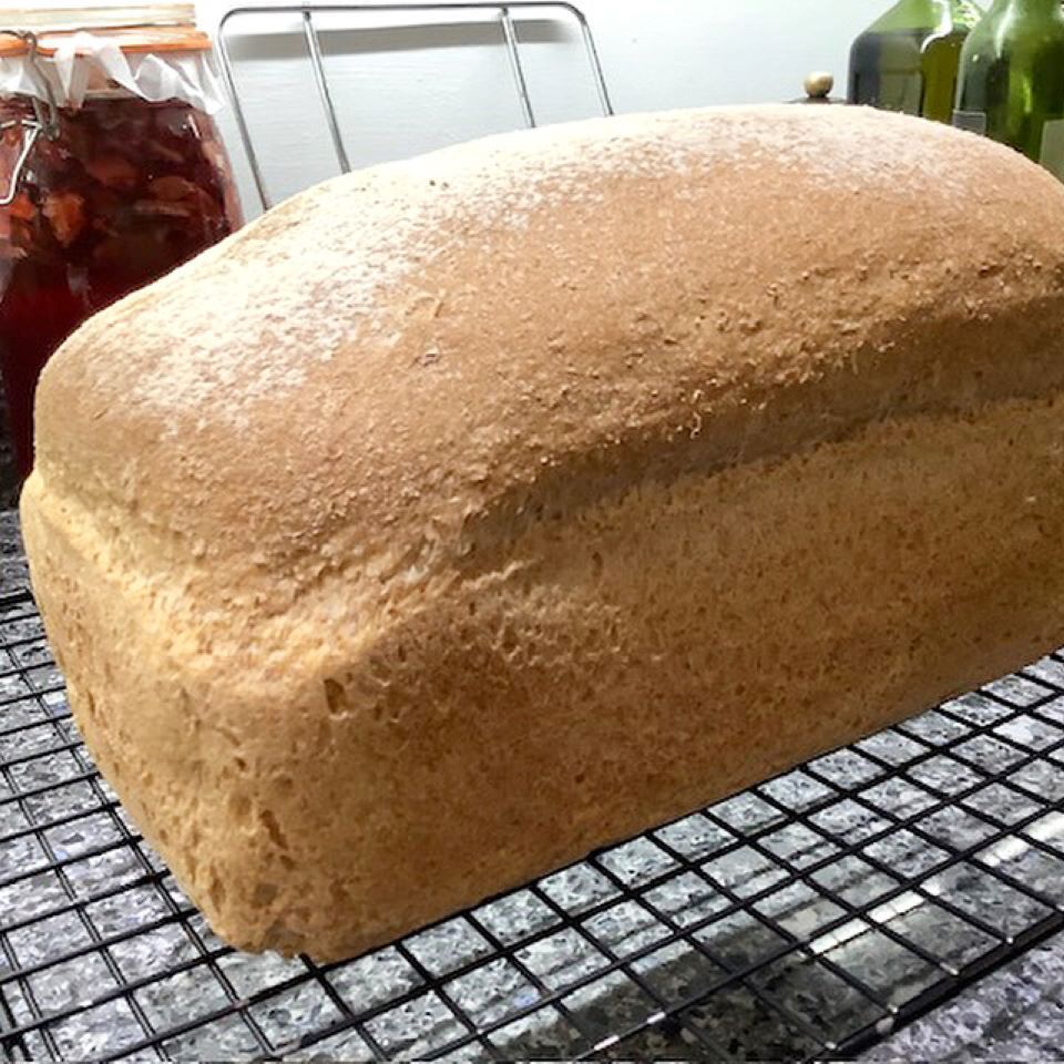 Loaf of bread on a rack