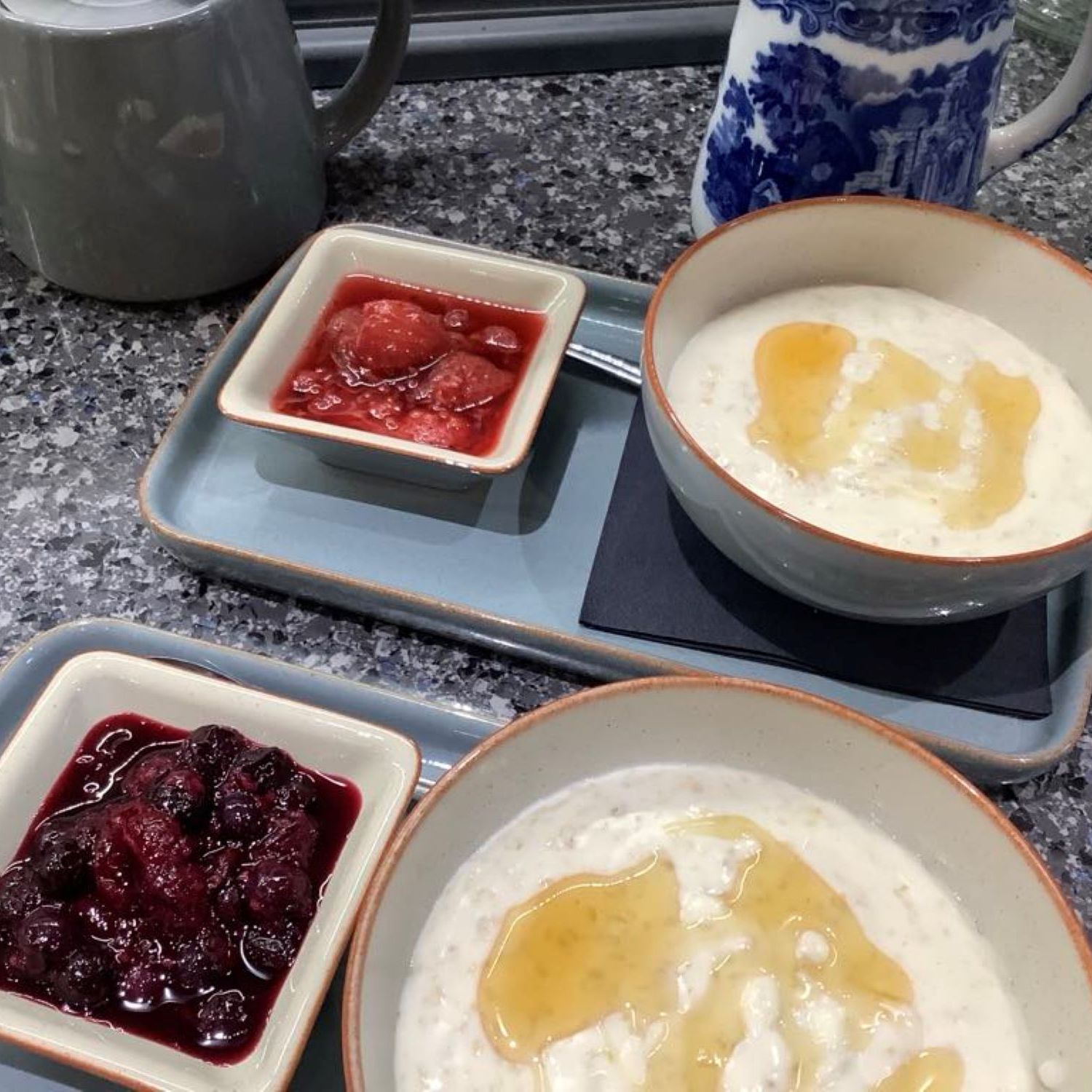 porridge, Lincolnshire runny honey and homemade fruit compote