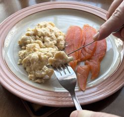 Smoked salmon and scrambled eggs