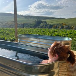 cold dip tank with Scottish views