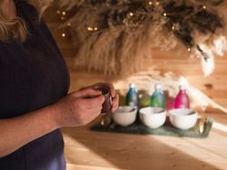 Products on counter in spa treatment room