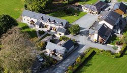 sky view of penwern fach holiday cottages