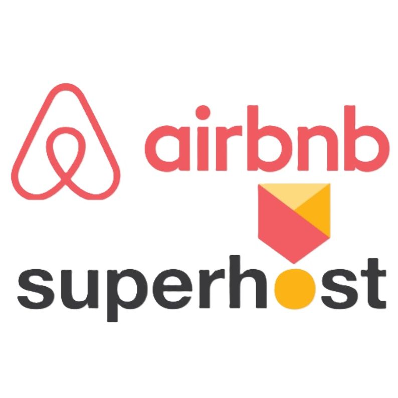 Airbnb Superhost logo with a red Airbnb icon and the word 
