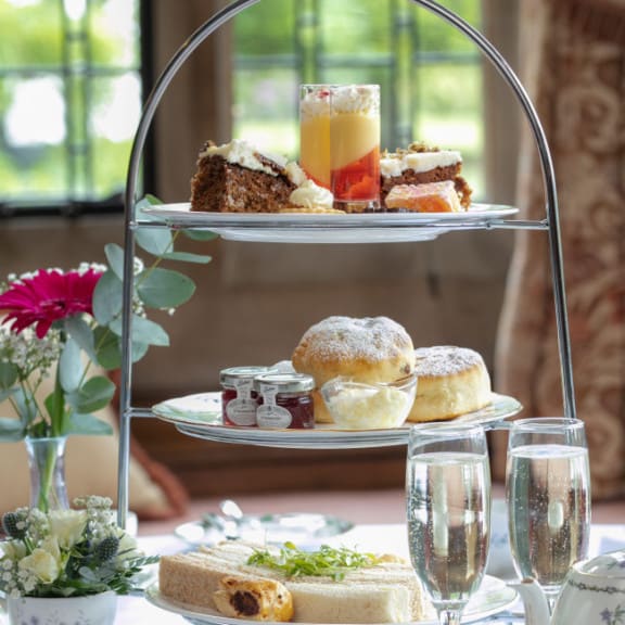 Afternoon tea served at the Petwood Hotel