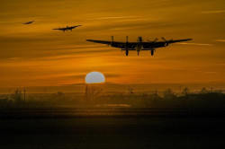 plane-landing-at-sunset