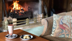 Hot chocolate by the fire