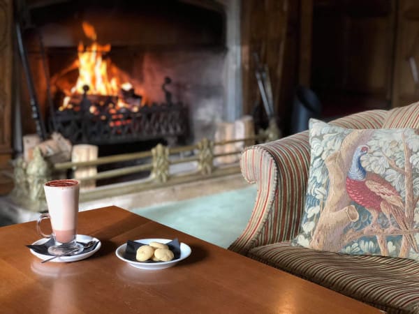 Hot chocolate by the fire