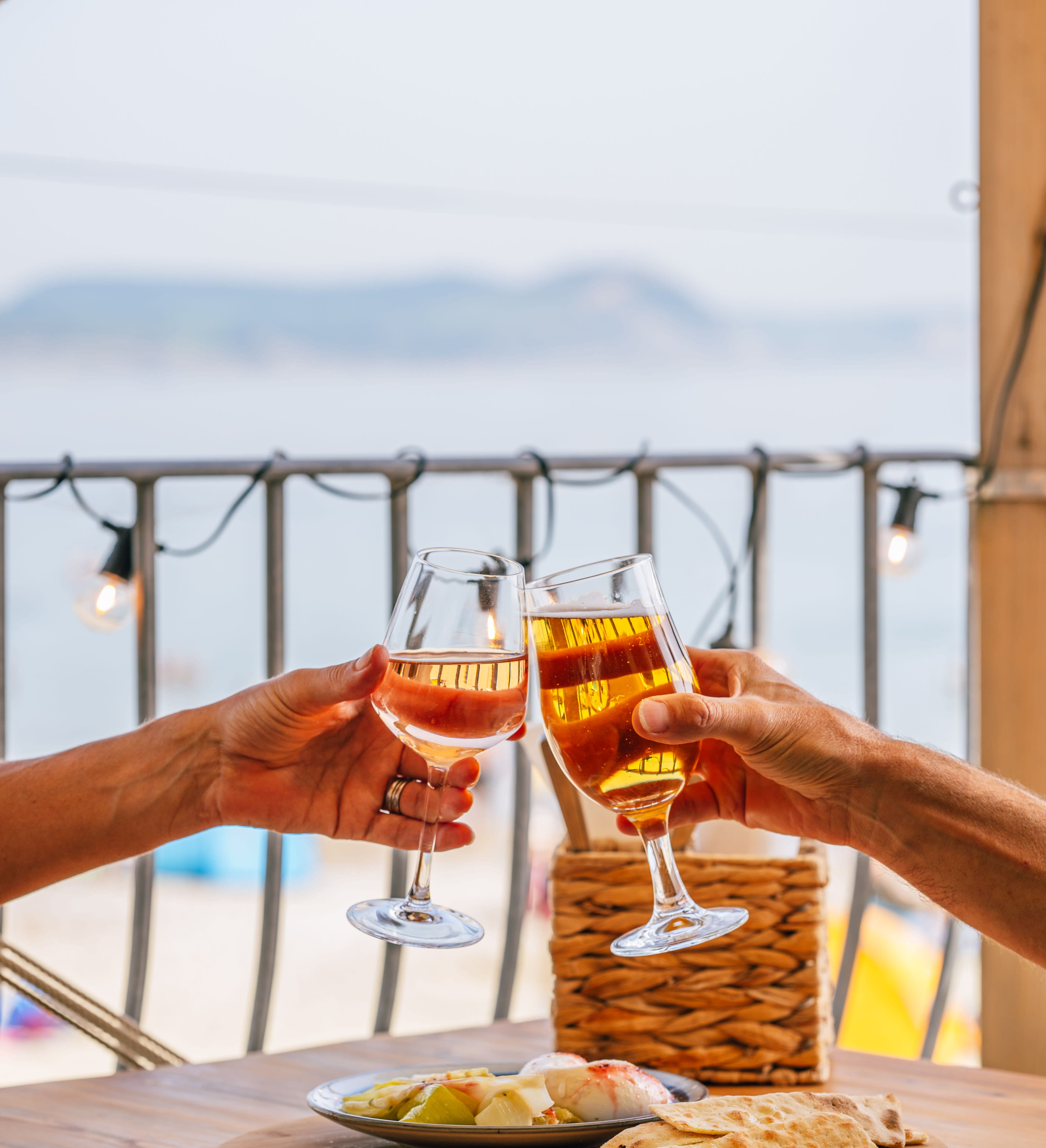 Terrace overlooking Lyme Regis Beach