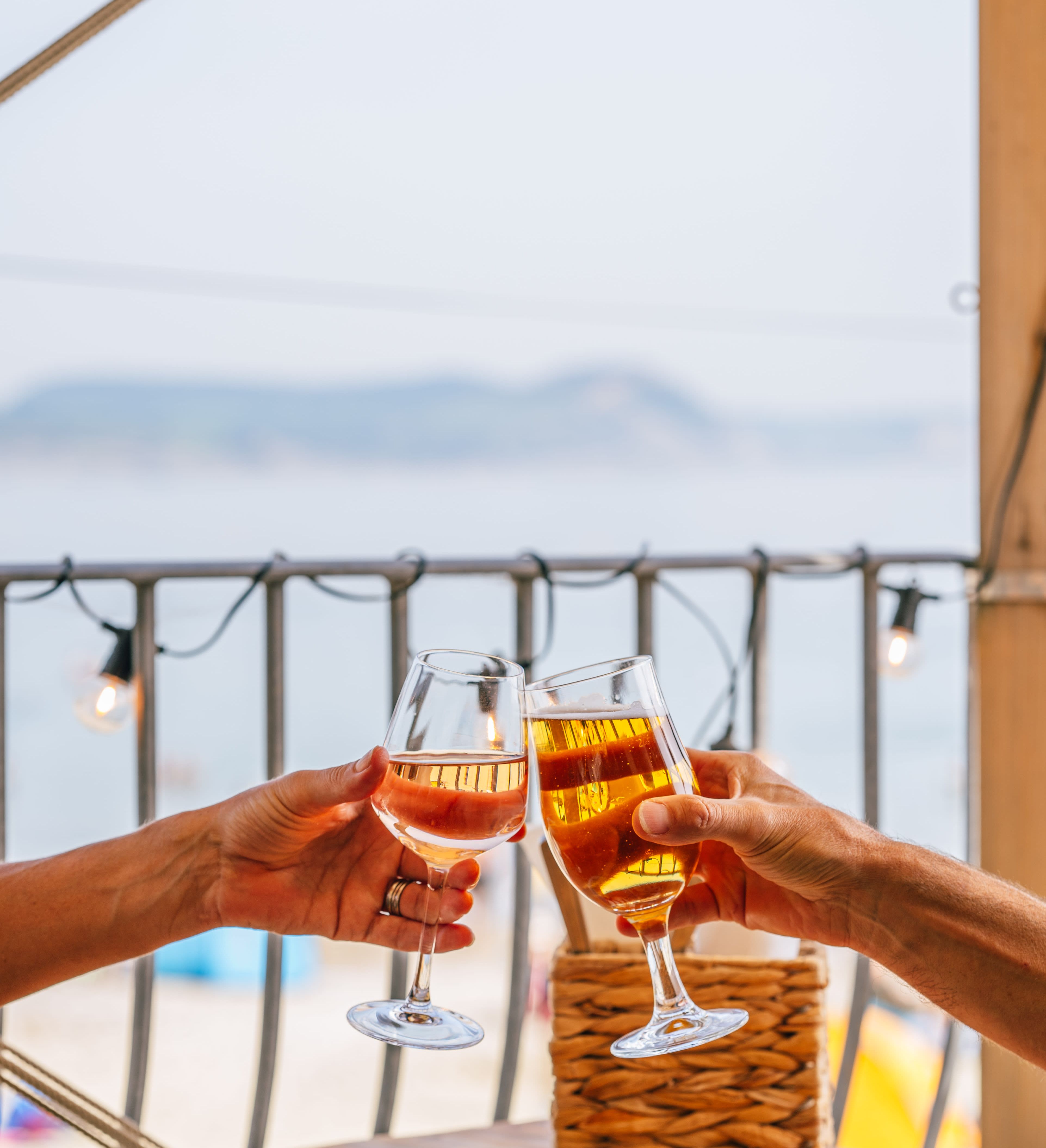 Terrace overlooking Lyme Regis Beach