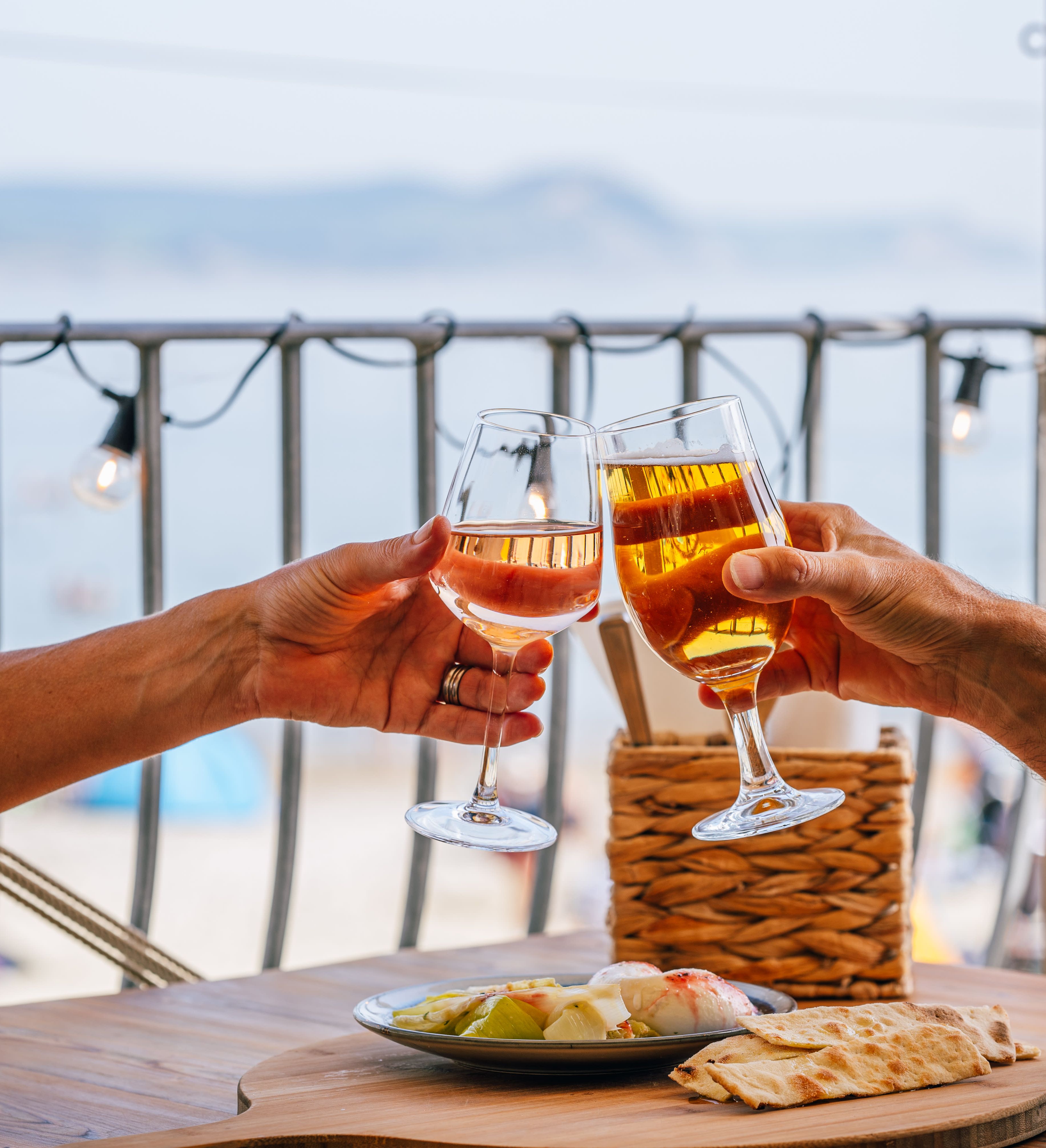 Terrace overlooking Lyme Regis Beach