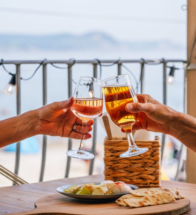 Terrace overlooking Lyme Regis Beach