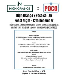 High Grange Menu