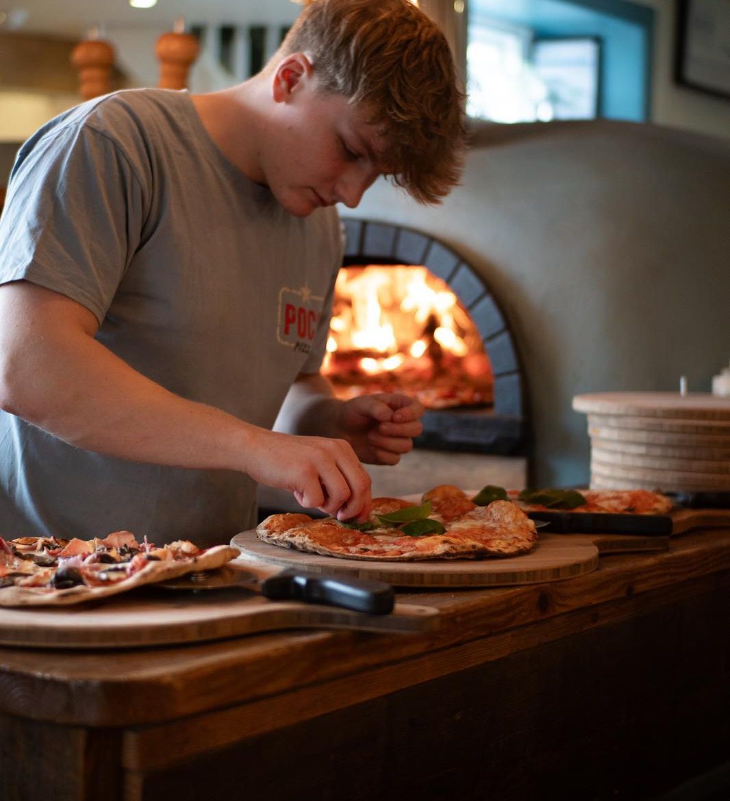 wood fired pizza made in  house Lyme Regis