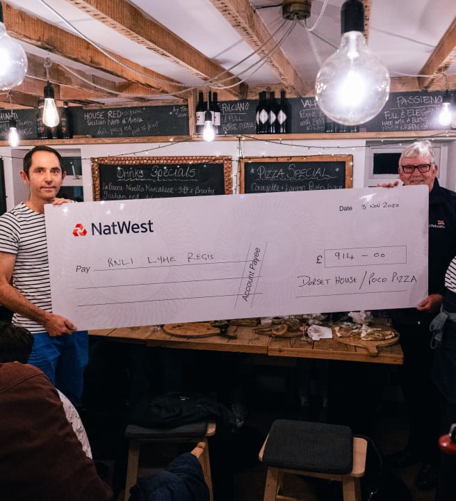 RNLI donation poco pizza dorset house