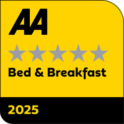 AA 5 Star Silver Bed & Breakfast 2025 award badge