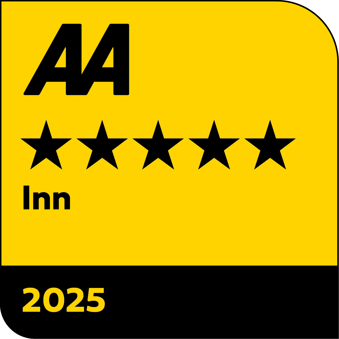 AA Inn five-star rating 2025 badge