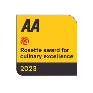 AA Rosette award for culinary excellence 2023 badge