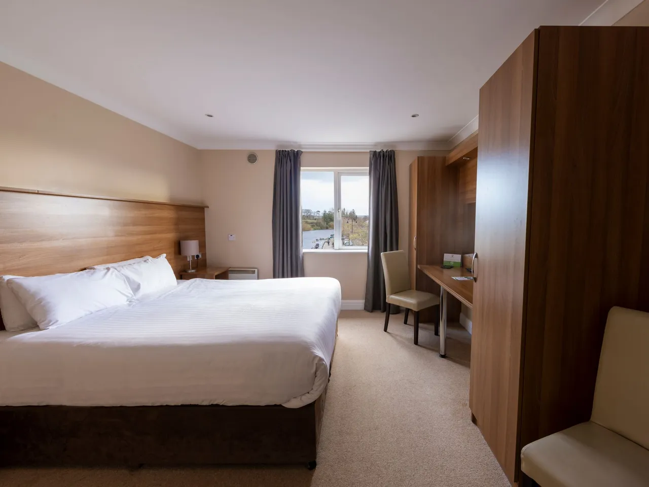 Superking bedroom overlooking the Garavogue River at Riverside Hotel Sligo