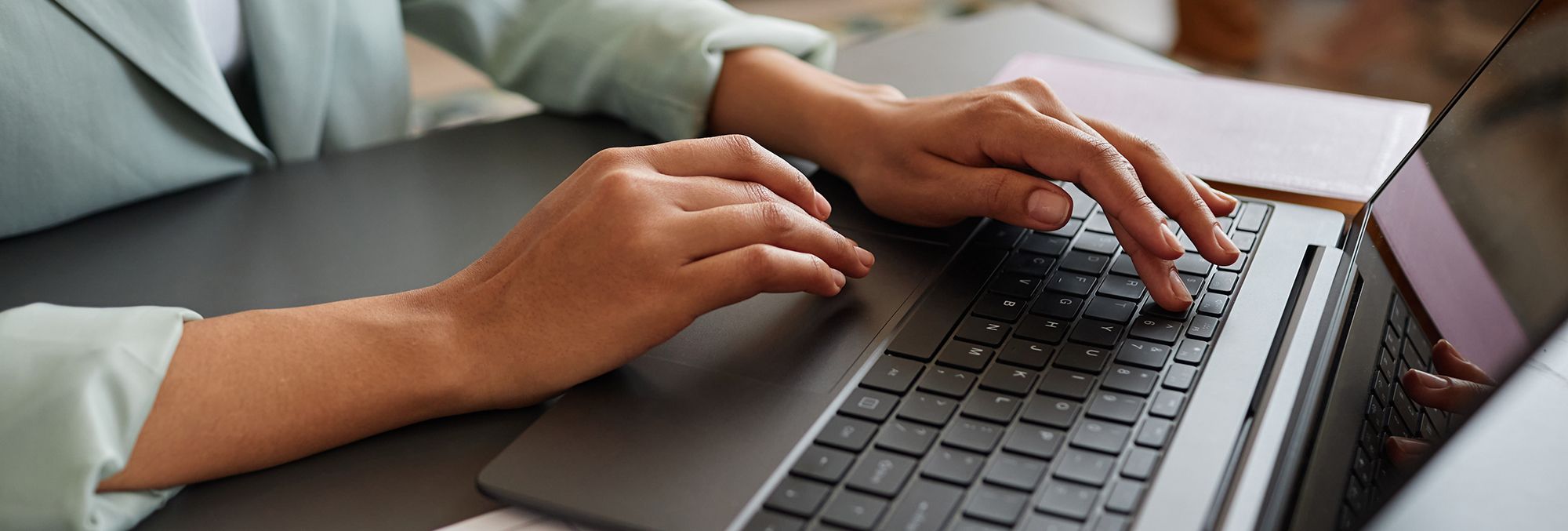Person working on laptop