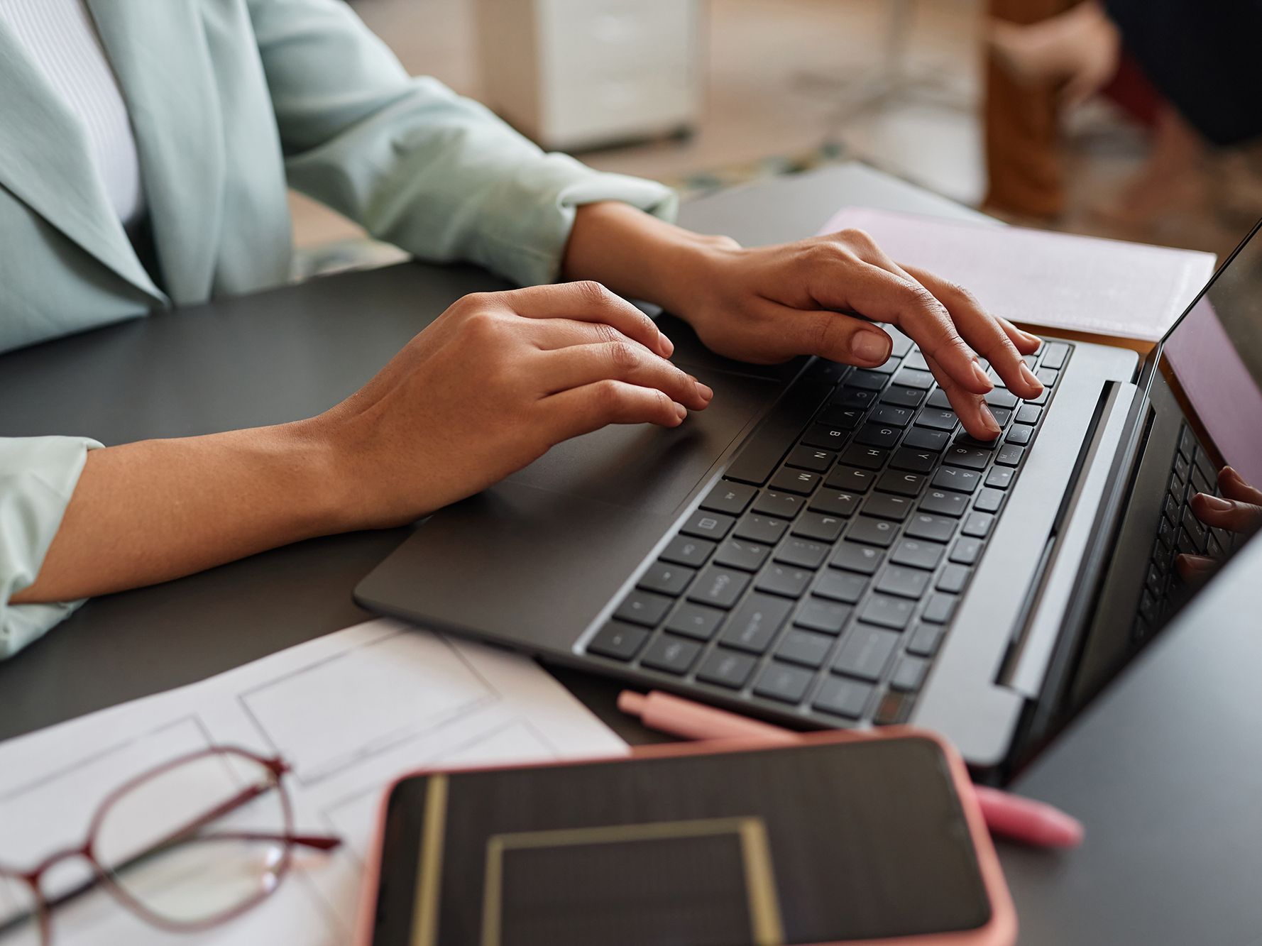 Person working on laptop