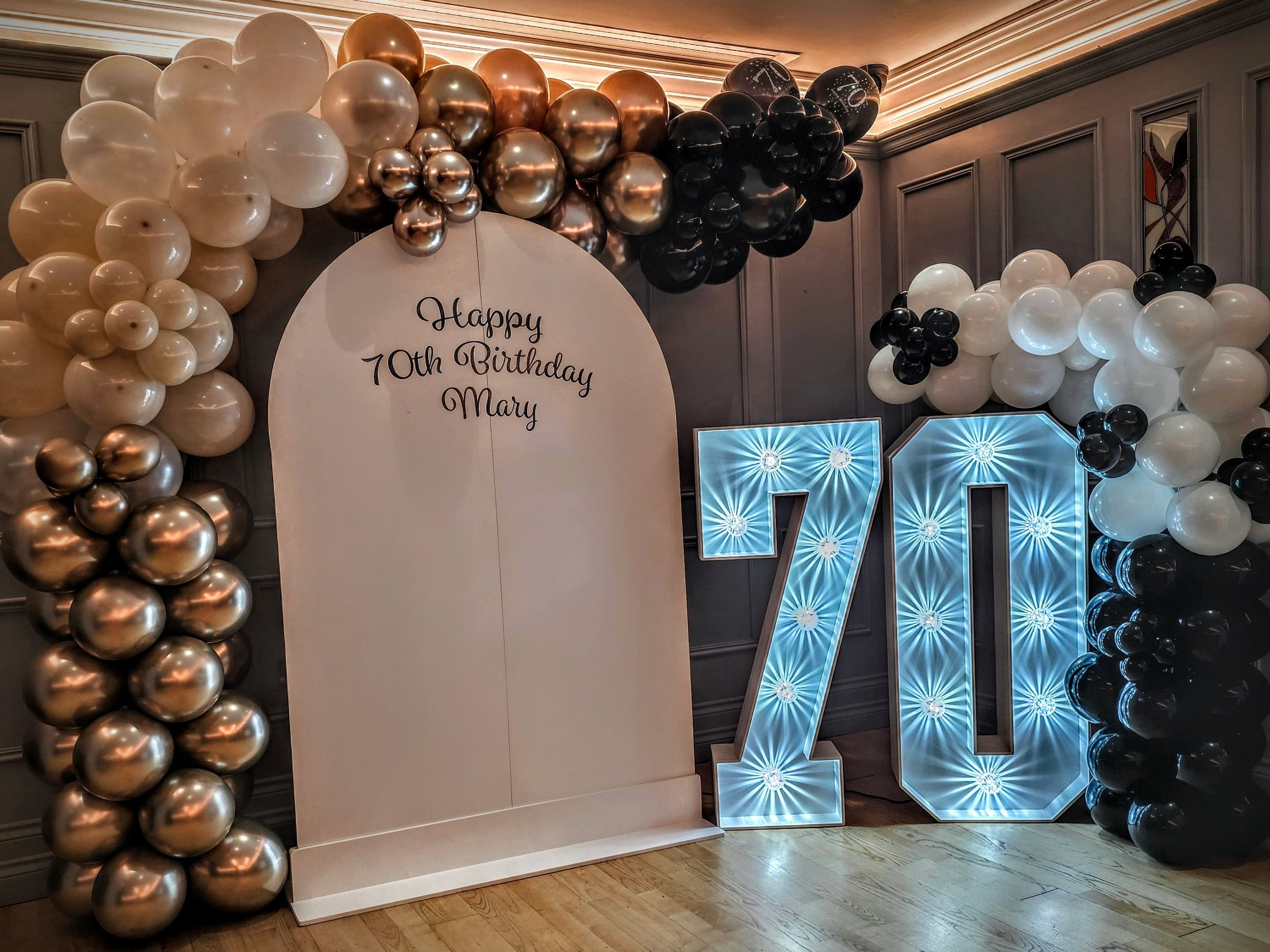 70th Birthday Party Set Up