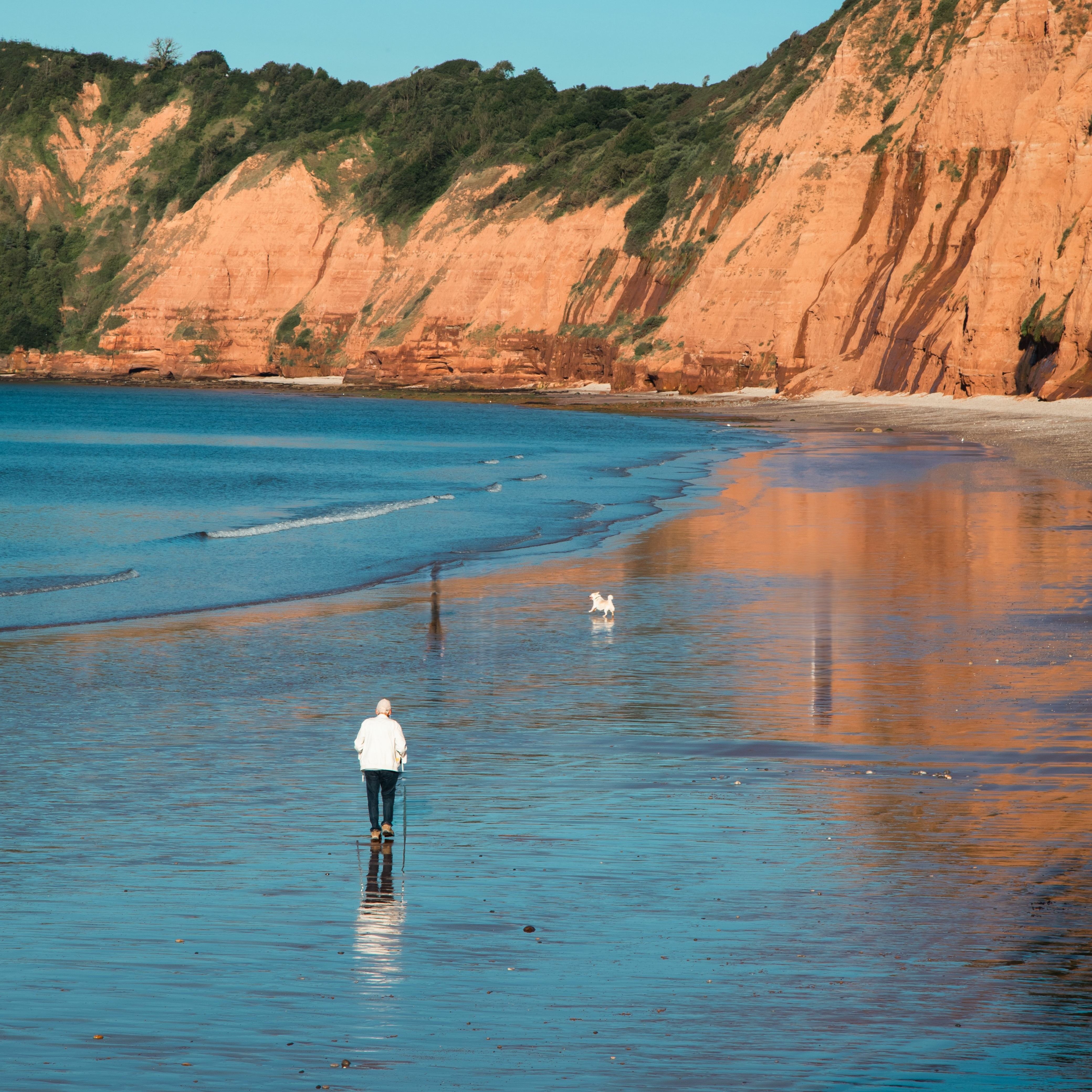 walking on sidmouth beach