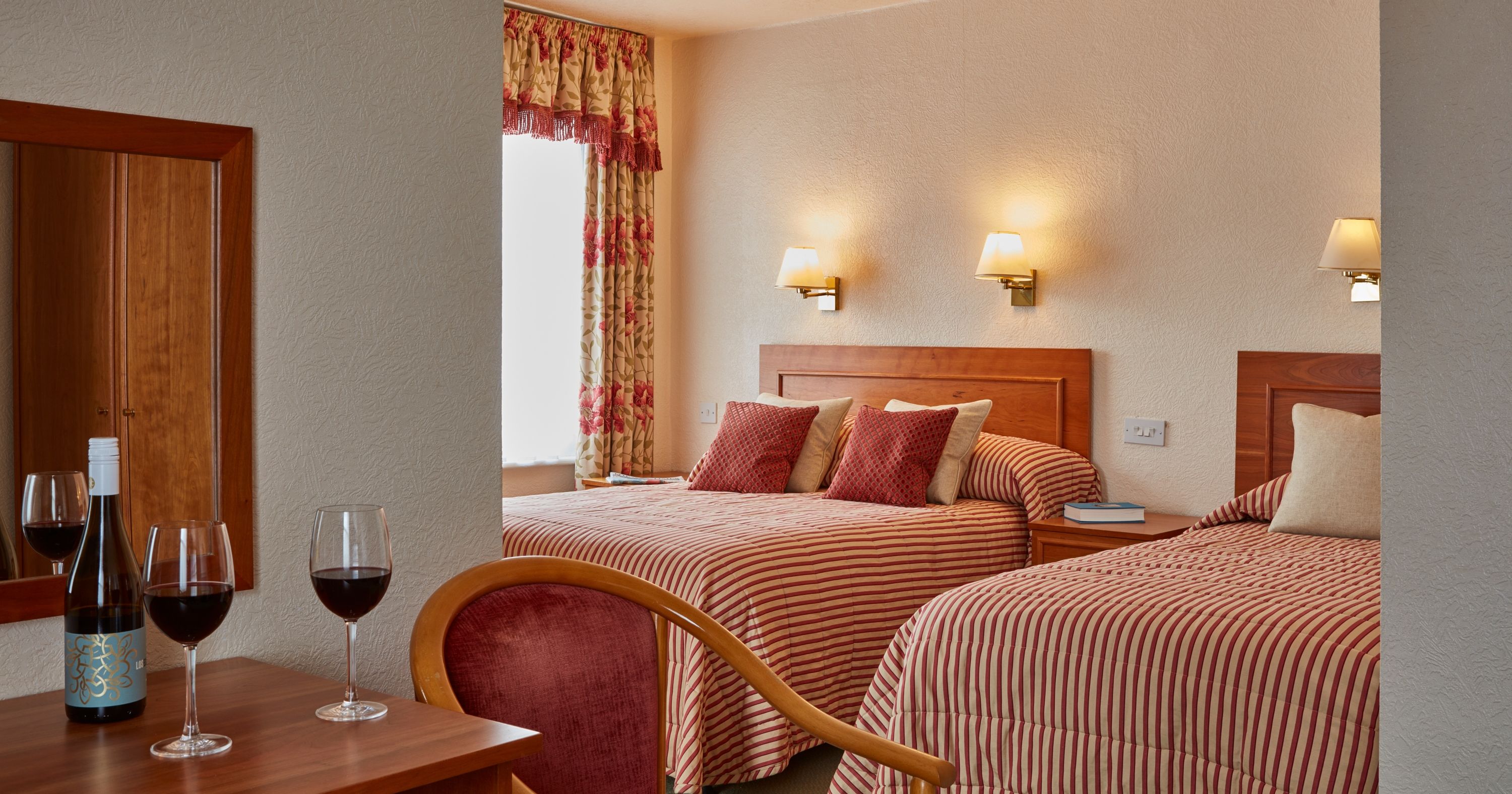 Red and White twin double room