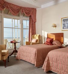 Red & White room with sea view