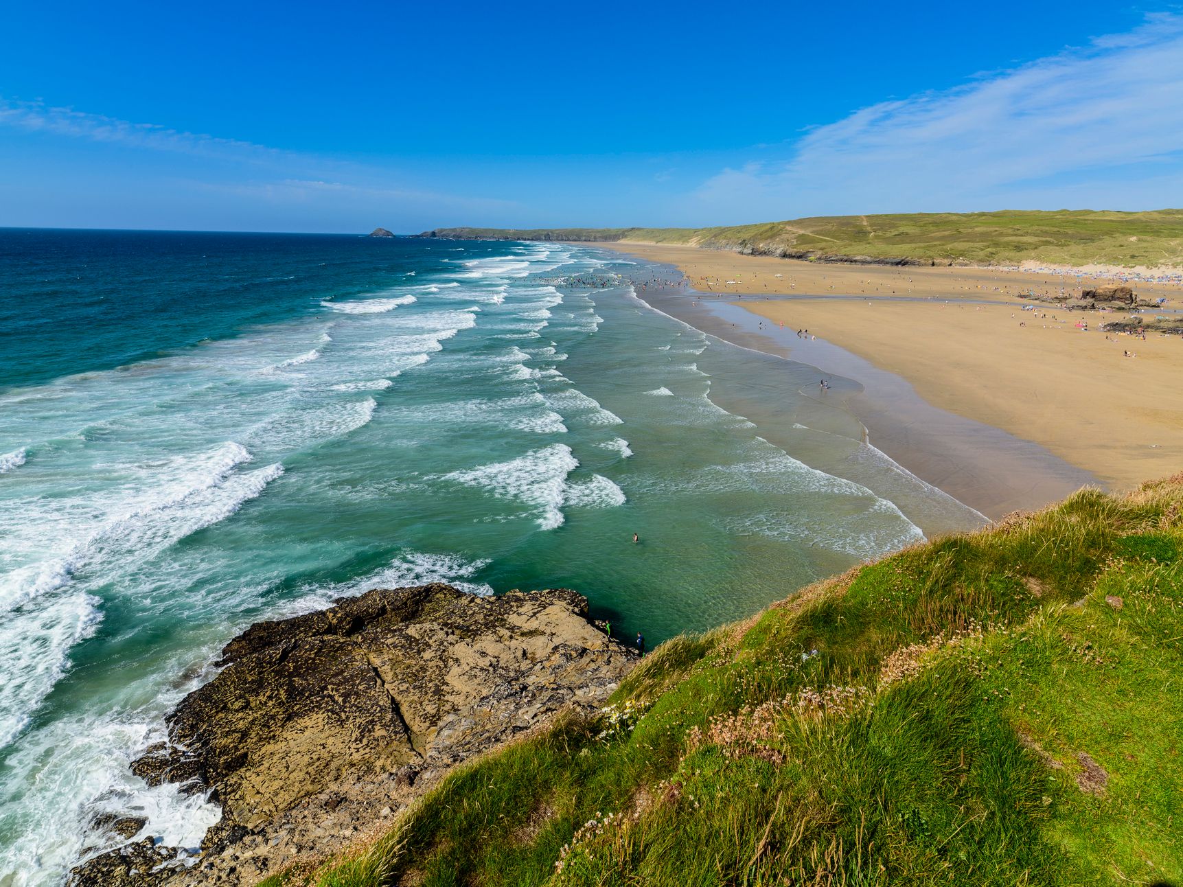 Perranporth beach taken from the south end of the bay.