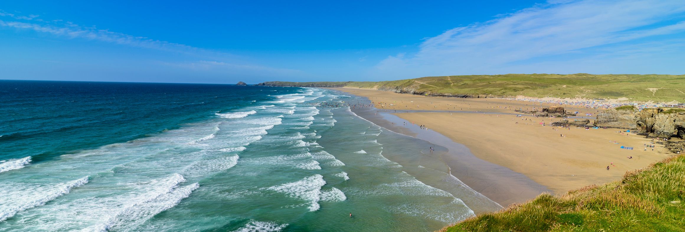 Perranporth beach taken from the south end of the bay.