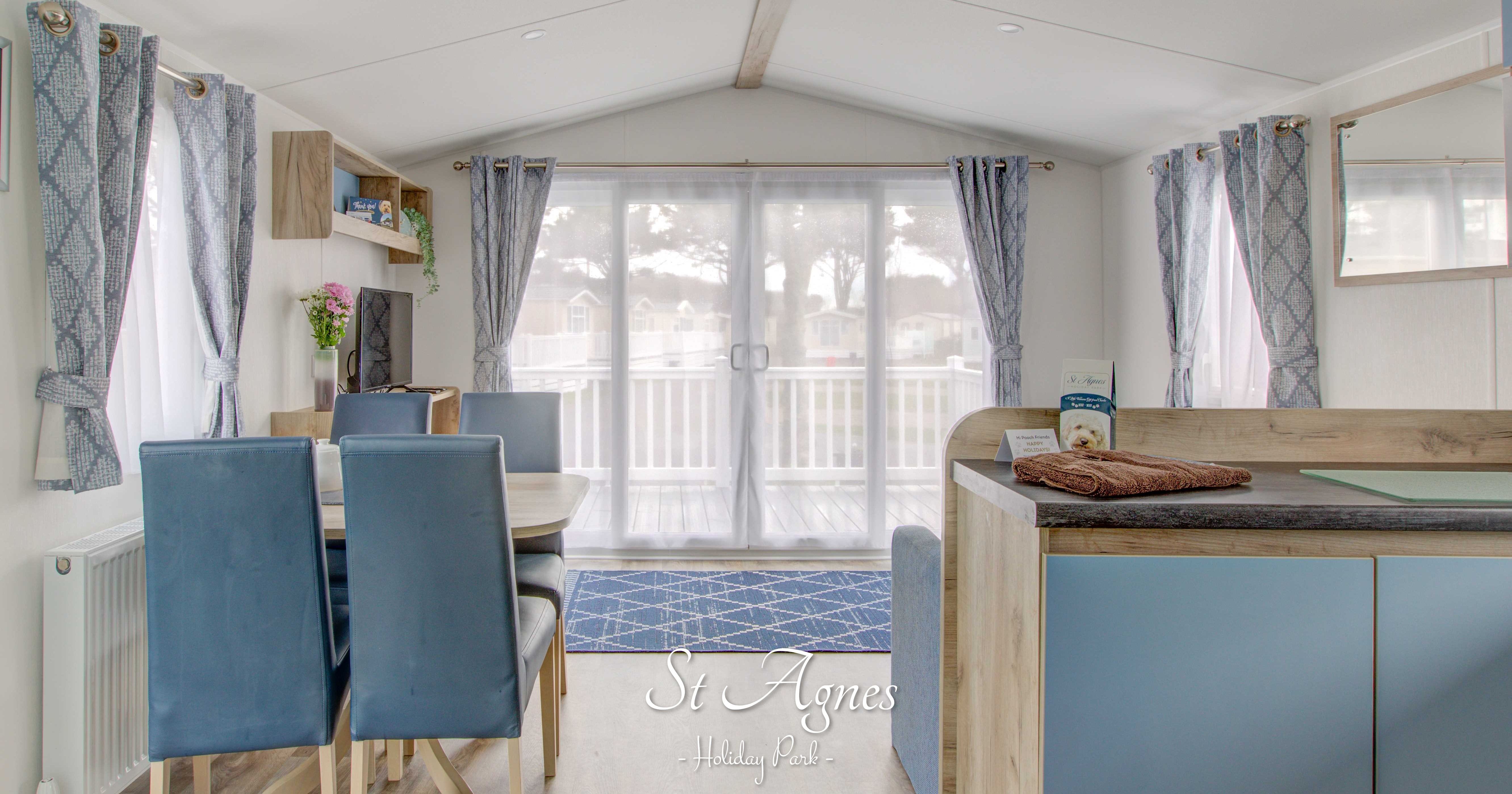 View of patio doors from inside caravan