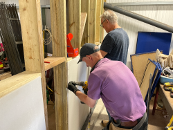 All of the noggins cut and fitted and the first plasterboard panels being fitted. 21/06/24