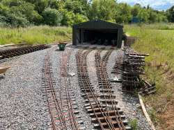 All of the track into the carriage shed now in place. 21/06/24