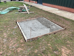 13/02/2025 hard standings being constructed for the picnic tables.