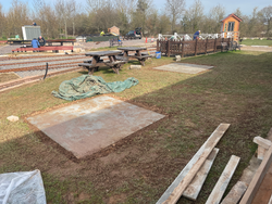 06/03/2025  Two concrete pads completed on which to sit the picnic tables.