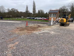 27/03/2025 The area around the level crossing now devoid of sand/cement and looking much tidier.