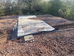 10/04/2025 The new centre concrete pad has been completed, and now 4 further smaller pads on either side are to be concreted to take the two containers.