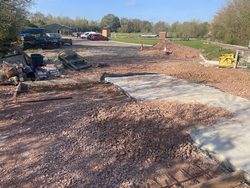 10/04/2025 The new centre concrete pad has been completed, and now 4 further smaller pads on either side are to be concreted to take the two containers.