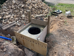 21/8/25 The completed  concreting of the inspection chamber next to the main entrance gates.