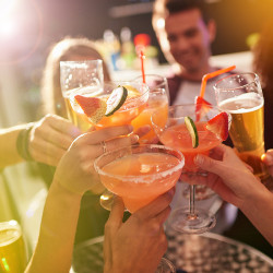 Group of people with cocktails