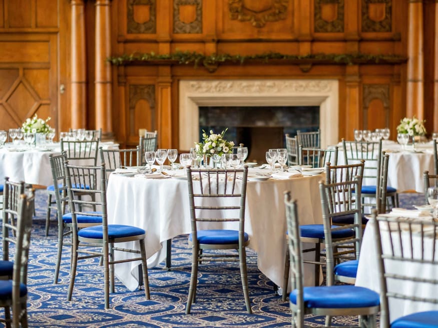 Tables in great hall