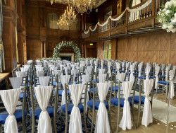 Chairs for ceremony in great hall