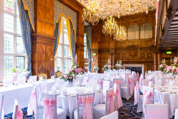 Tables set up in great hall