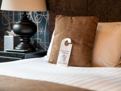 Cushions on bed