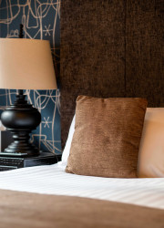 Cushions on bed