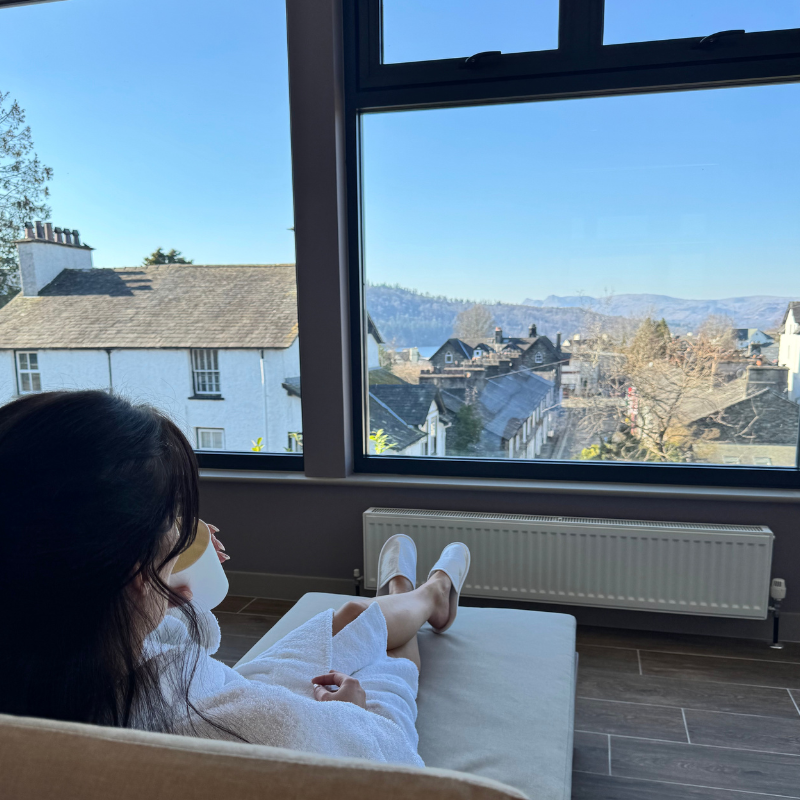 Woman in Robe Hydro Spa